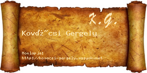 Kovácsi Gergely névjegykártya