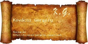 Kovácsi Gergely névjegykártya